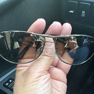 Ray-Ban Gold Frame Sunglasses with Brown Lenses